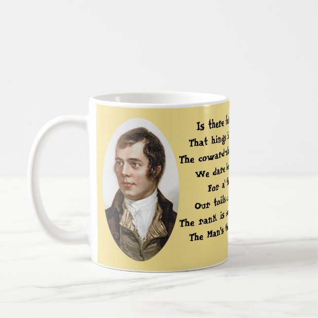 Robert Burns ein Mann ist ein Mann für' das Kaffeetasse (Links)