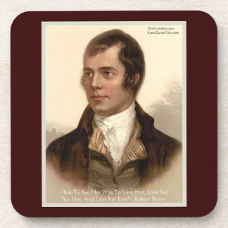 Robert Burns Liebe Zitat Cork Untersetzer "To Know