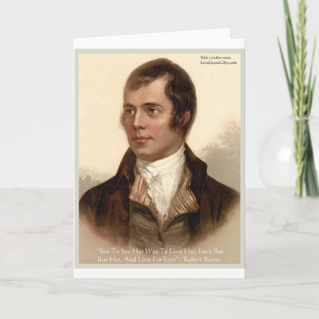 Robert Burns Liebe Zitat Geschenke & T-Shirts Karte (Vorderseite)