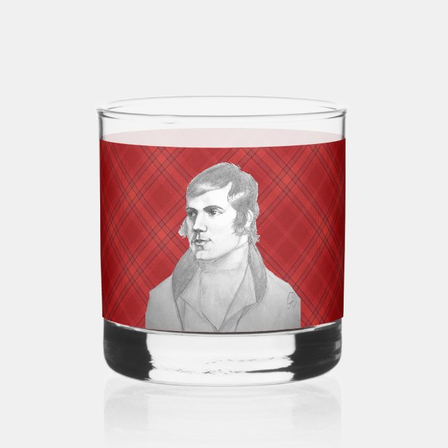 Robert Burns Red Tartan Whiskyglas (Vorderseite)