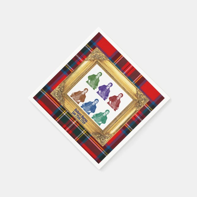 Robert Burns Royal Stewart Plaid 25. Januar Multi Serviette (Ecke)