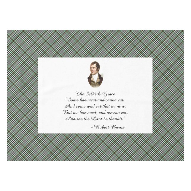 Robert Burns Selkirk Grace Tischdecke (Vorderseite (Horizontal))