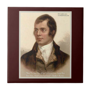 Robert Burns "Sie zu kennen" Liebeszitat-Kachel Fliese
