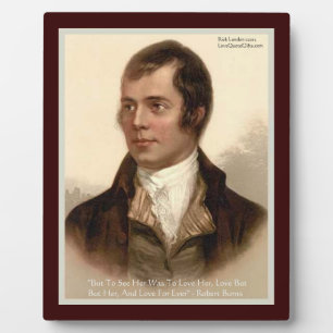 Robert Burns "Sie zu kennen" Liebeszitat-Tafel Fotoplatte