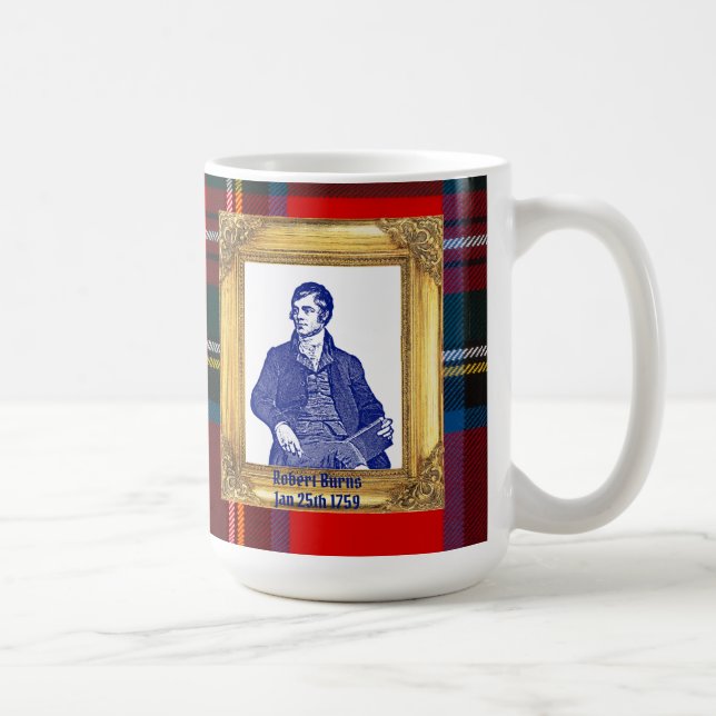 Robert Burns Supper Royal Stewart Kariert 25. Janu Kaffeetasse (Rechts)
