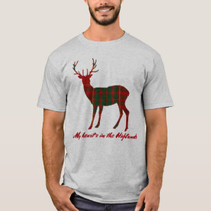 Robert Burns-Zitat-Clan-Camerontartan-Hirsch T-Shirt