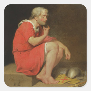 Robert (c.1054-1134) Herzog von Normandie im Gefän Quadratischer Aufkleber