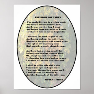 Robert Frost "die Straße nicht genommen" Poster