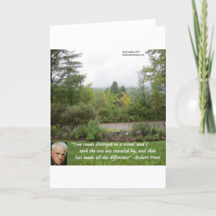 Robert Frost Wisdom Zitat "Road less Traveled" Karte