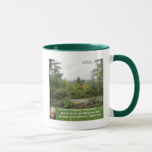 Robert Frost Wisdom Zitat "Road Lless Traveled" Tasse
