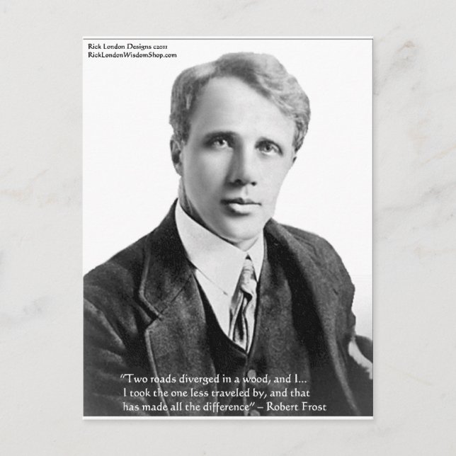 Robert Frost Zitat "Road Traveled" zu Karten und G (Vorderseite)