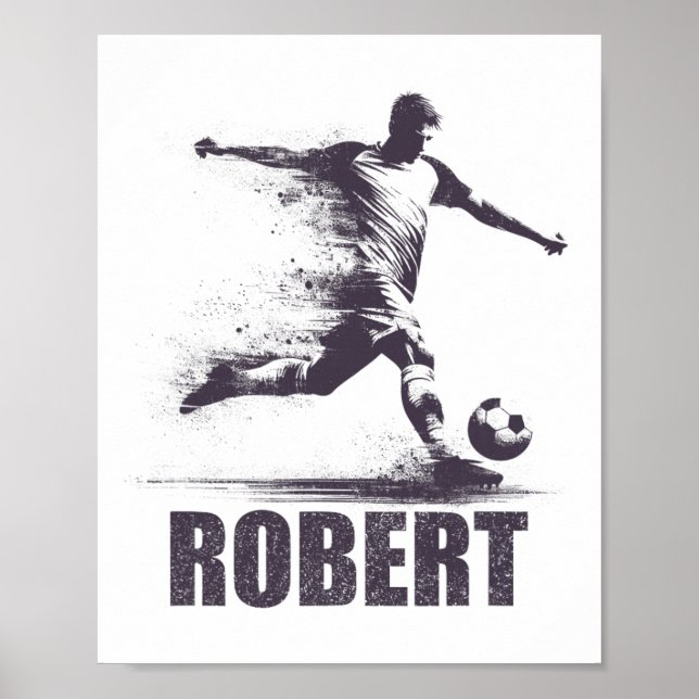 Robert Fußballjungen Personalisierter Vorname Robe Poster (Vorne)