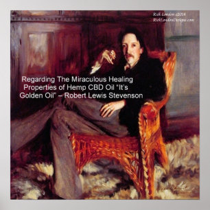 Robert Louis Stevenson CBD Öl ist golden Poster