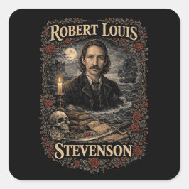 Robert Louis Stevenson Quadratischer Aufkleber