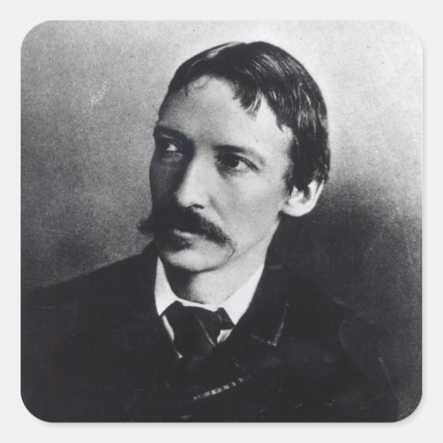 Robert Louis Stevenson Quadratischer Aufkleber (Vorderseite)