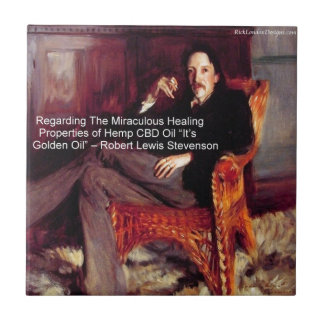 Robert Louis Stevenson & Quote CBD ist Goldenes Öl Fliese