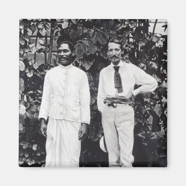 Robert Louis Stevenson und sein Freund Magnet (Vorne)