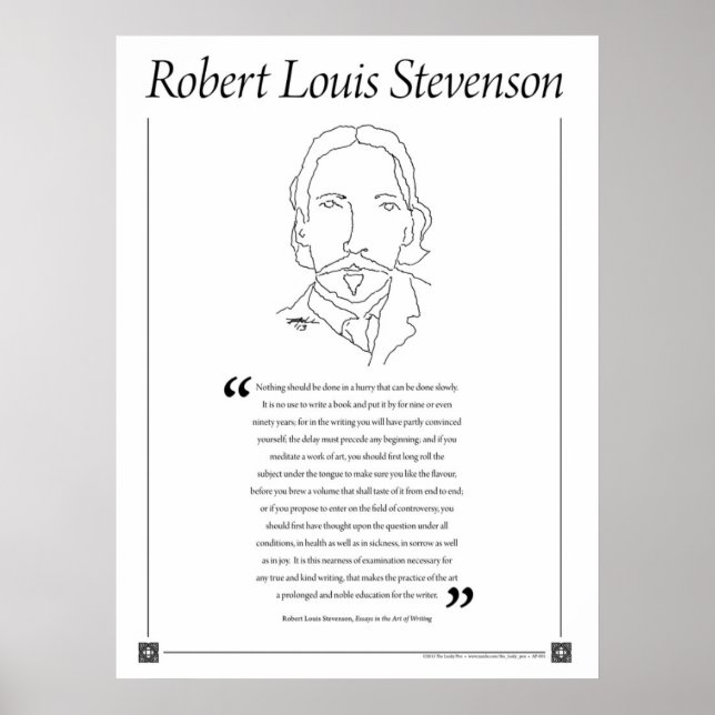 Robert Louis Stevenson Writing Quote Poster (Vorne)