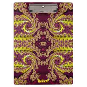ROBERT ~ Maroon und Yellow Design Original Klemmbrett
