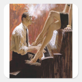 Robert McGinnis Murder Me for Nickels Book Cover Quadratischer Aufkleber