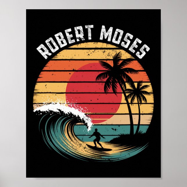 Robert Moses Beach Surfen Poster (Vorne)