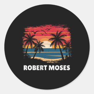 Robert Moses Surfer Palmbaum-Souvenir  Runder Aufkleber