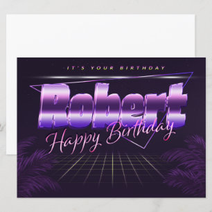 Robert Name Vorname lila retro Karte Geburtstag