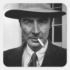Robert Oppenheimer Smoking Photo Quadratischer Aufkleber