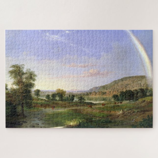 Robert S. Duncanson Landscape mit Rainbow Poster Puzzle (Horizontal)