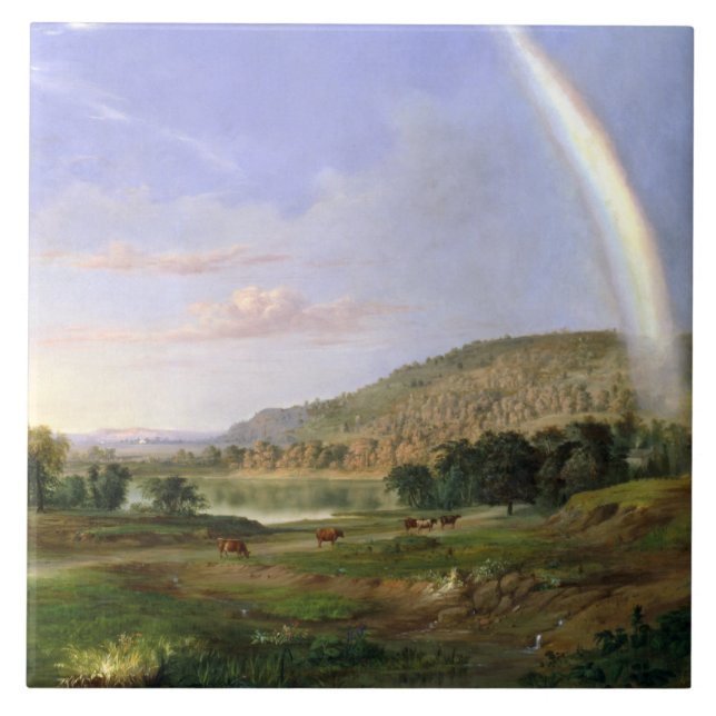 Robert S. Duncanson Landscape mit Regenbogengestec Fliese (Vorderseite)