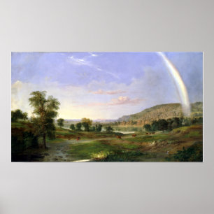 Robert S. Duncanson Landschaft mit Rainbow Poster