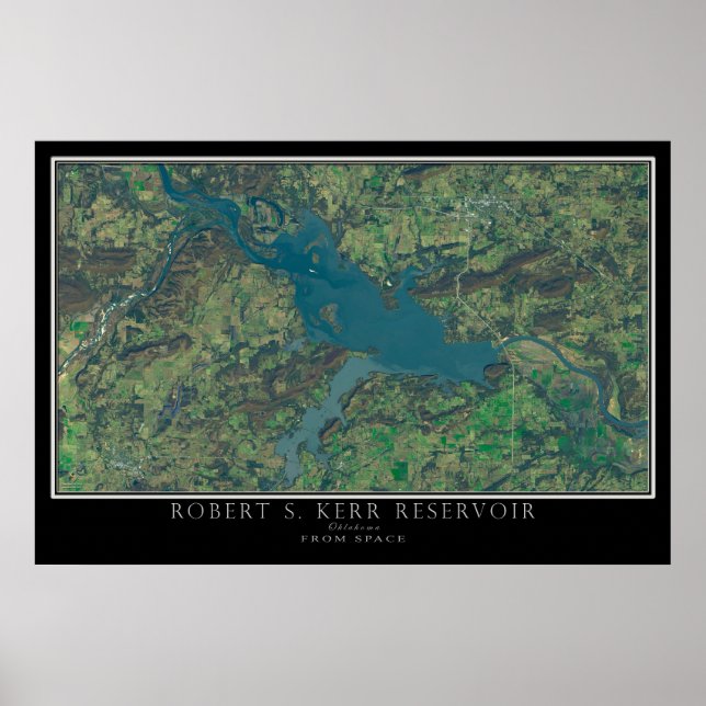 Robert S. Kerr Lake Oklahoma Satellite Poster Kart (Vorne)
