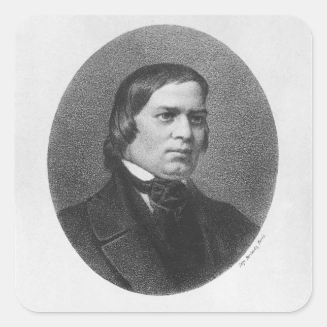 Robert Schumann, 1839 Quadratischer Aufkleber (Vorderseite)