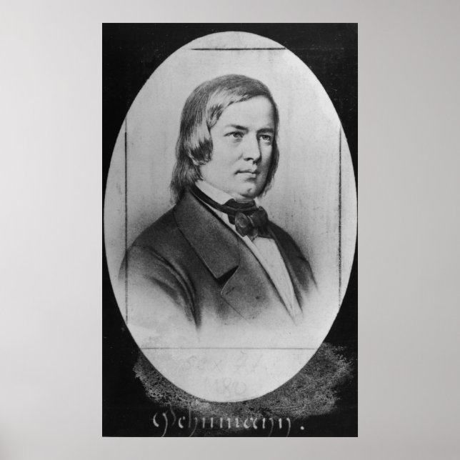 Robert Schumann graviert aus einem Foto Poster (Vorne)