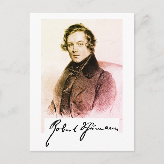 Robert Schumann / Signatur Postkarte (Vorderseite)