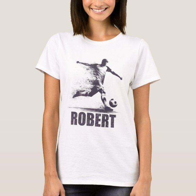 Robert Soccer Boys Personalized First Name Robert  T-Shirt (Vorderseite)