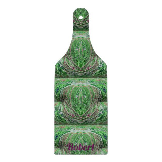 ROBERT ~ TASTY! ~ Green Maroon Fraktal Schneidebrett (Vorderseite)