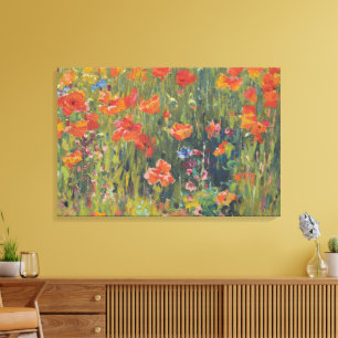Robert Vonnoh Rote Mohnblumen 1888 Impressionistis Leinwanddruck