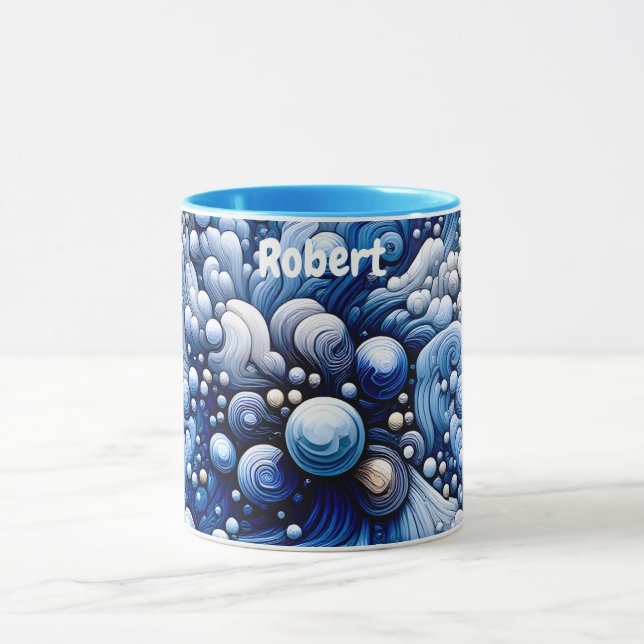 ROBERT ~ Zany Bubbles 3D ~ Blues ~ Tasse (Zentrum)
