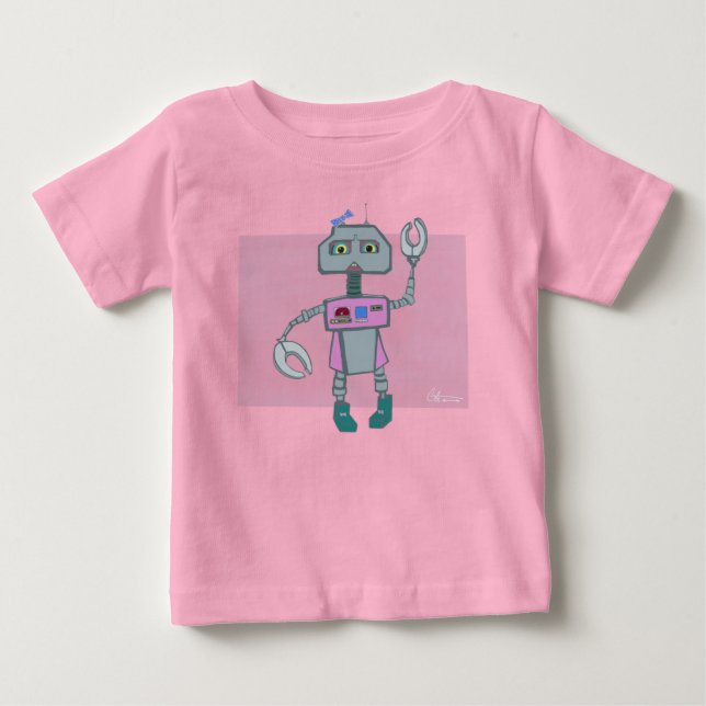 Roberta Robot dons bows Baby T-shirt (Vorderseite)