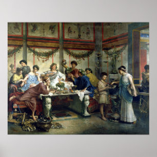 Roberto Bompiani ein römisches Fest Poster