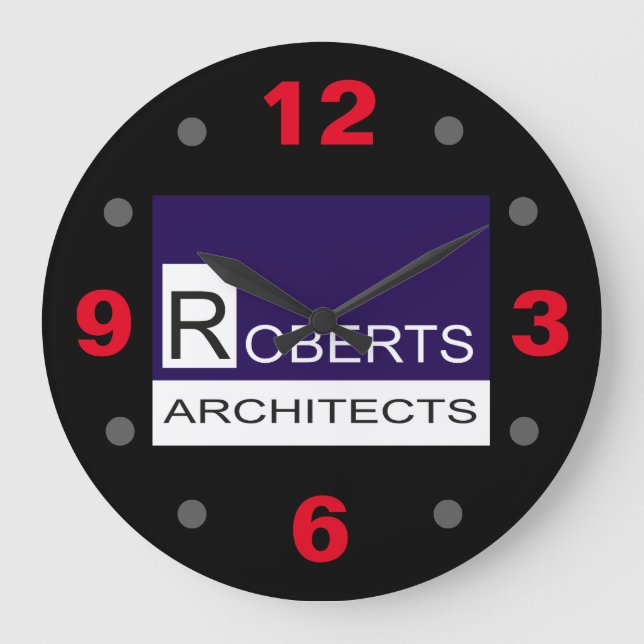 Roberts Architects Große Wanduhr (Vorderseite)