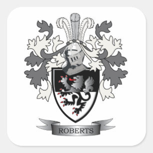 Roberts Familienwappen Coat of Arms Quadratischer Aufkleber
