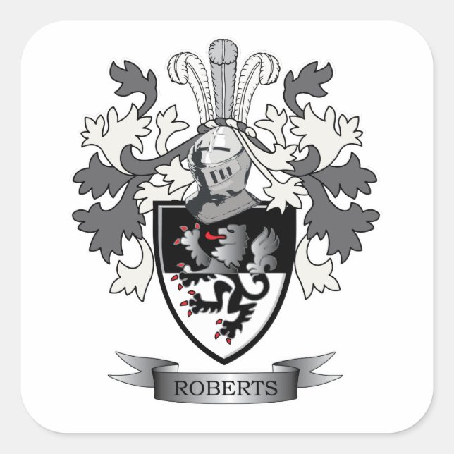 Roberts Familienwappen Quadratischer Aufkleber (Vorderseite)