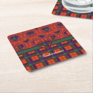Robertson-Clan karierter schottischer Tartan Rechteckiger Pappuntersetzer