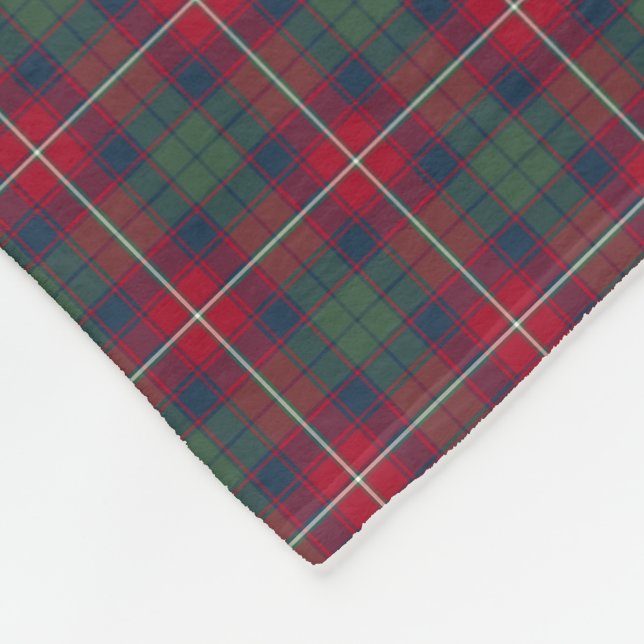 Robertson Clan Red, Blue und Green Tartan Fleecedecke (Ecke)