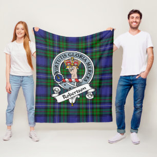 Robertson Junting Modern Clan Abzeichen Tartan Kar Fleecedecke