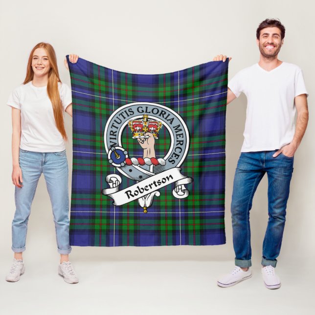 Robertson Junting Modern Clan Abzeichen Tartan Kar Fleecedecke (Beispiel)