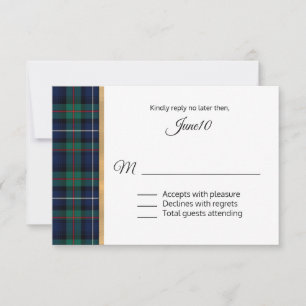 Robertson Kariert Wedding RSVP Karte