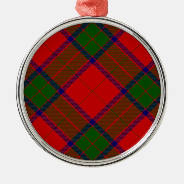 Robertson tartan rot kariert silbernes ornament (Vorne)